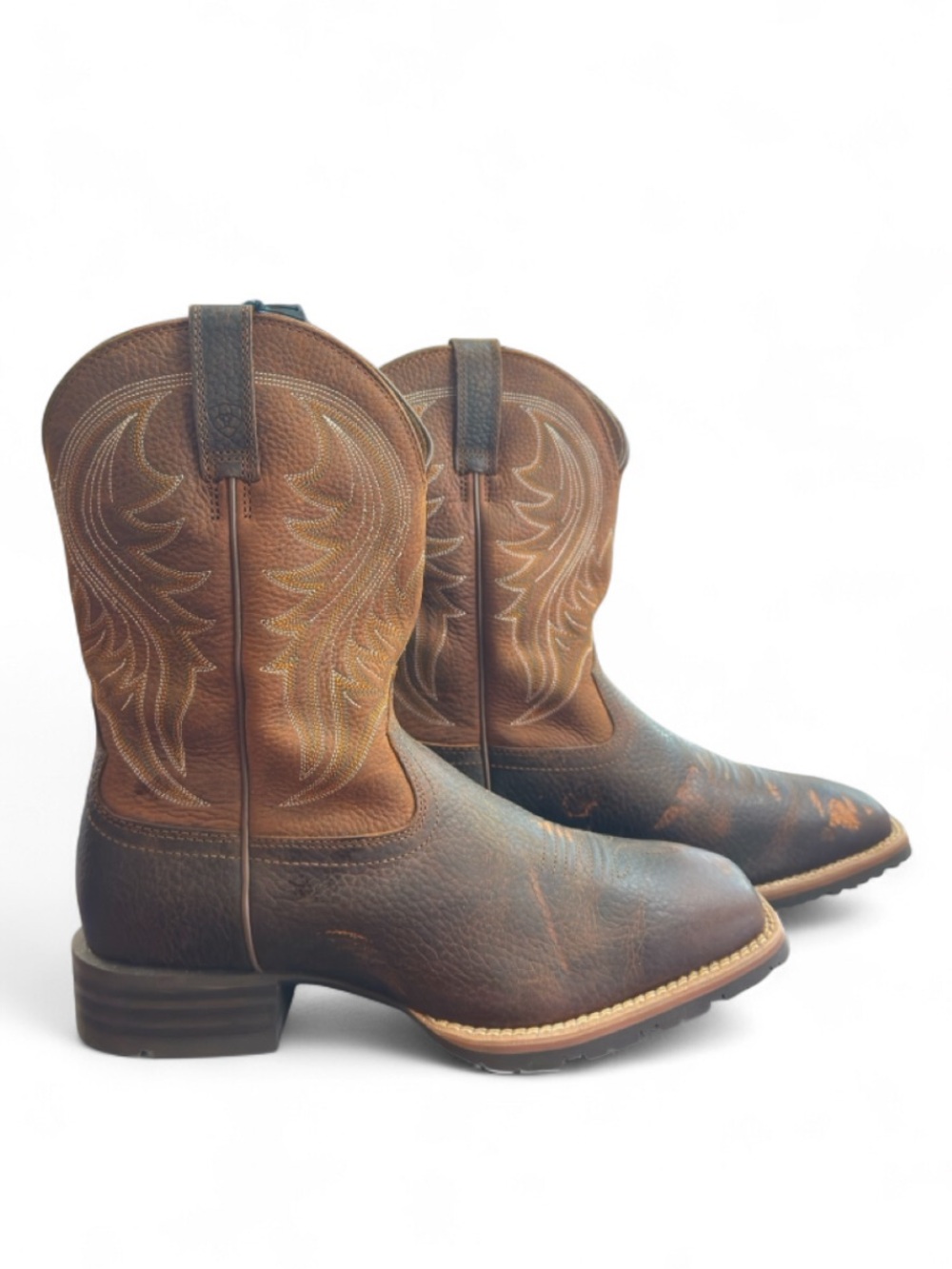 Ariat Hybrid Rancher Western ‘Brown Oiled Rowdy’ Boots Size US Men’s 10 EE (NWT) - Picture 3 of 9
